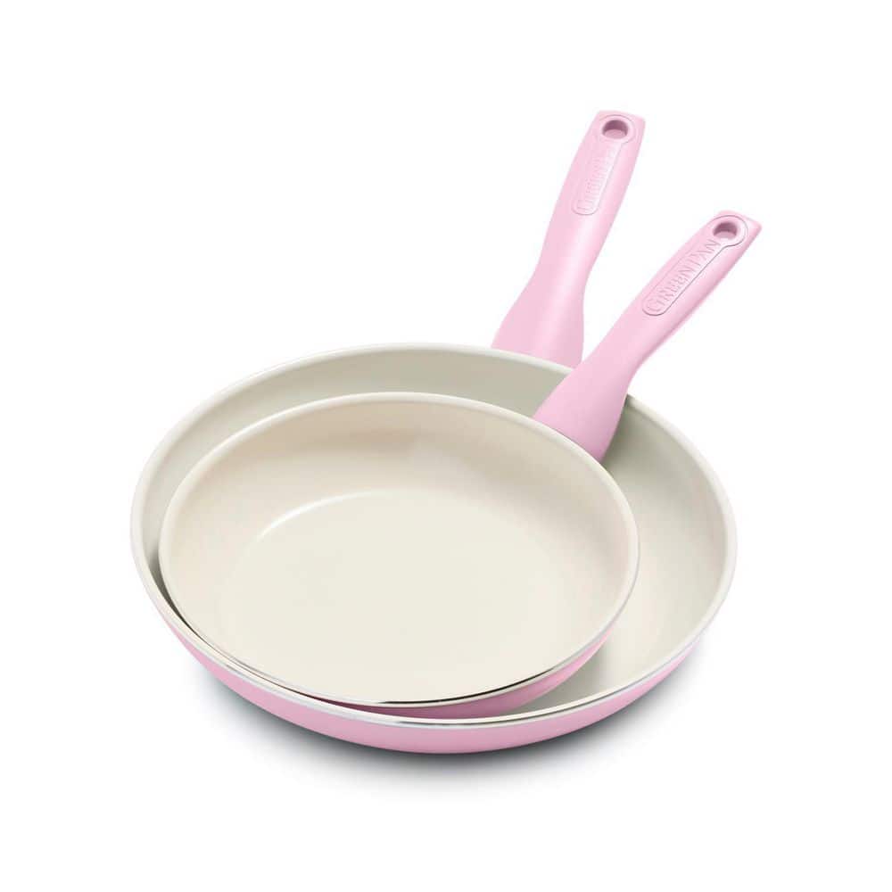 GreenPan Rio Healthy Ceramic Nonstick Frying Pan Skillet Set Pink