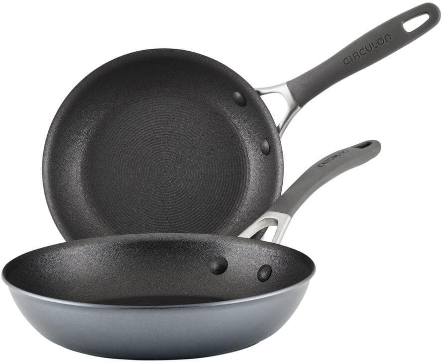 Circulon A1 Series 2-Piece Graphite Aluminum with Scratch Defense Technology Nonstick Induction Frying Pan Set