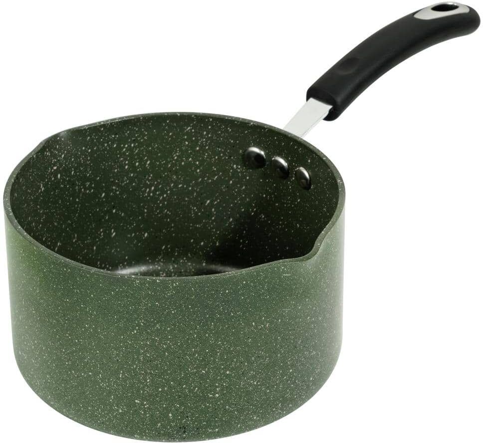 Ozeri All-In-One Stone 3.2 qt. Aluminum Ceramic Nonstick Saucepan and Cooking Pot in Chive Green