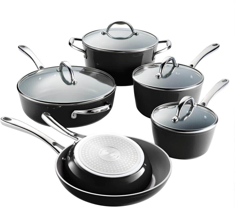 Tramontina 10 Piece Cold Forged Ceramic Cookware Set - Black