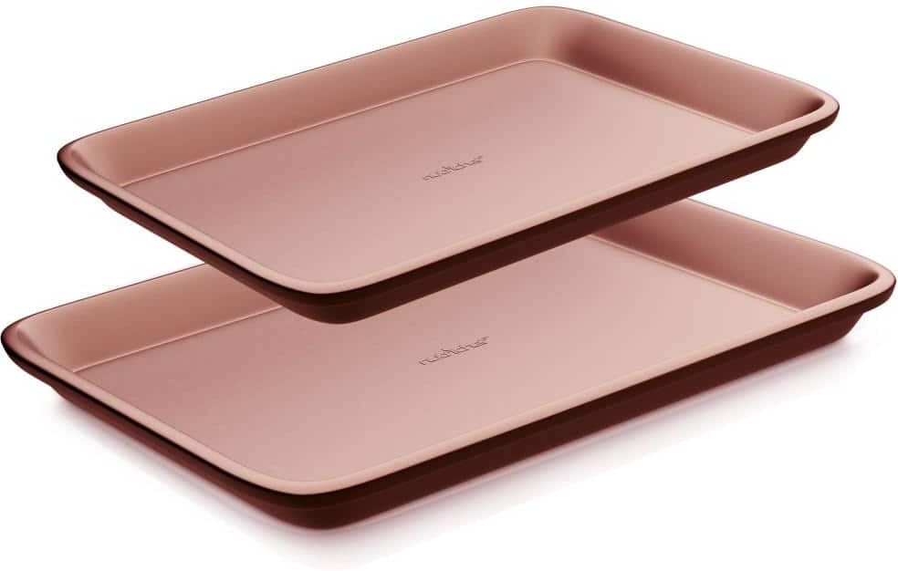 NutriChef Kitchen Oven Baking Pans - Deluxe Non-Stick Cookie Sheet Bakeware (2-Piece)