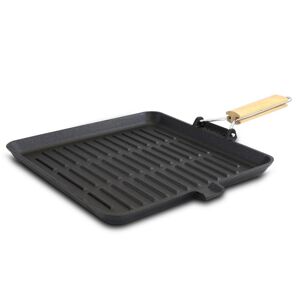 General Store Addlestone 14 in. Cast Iron Grill Pan in Black