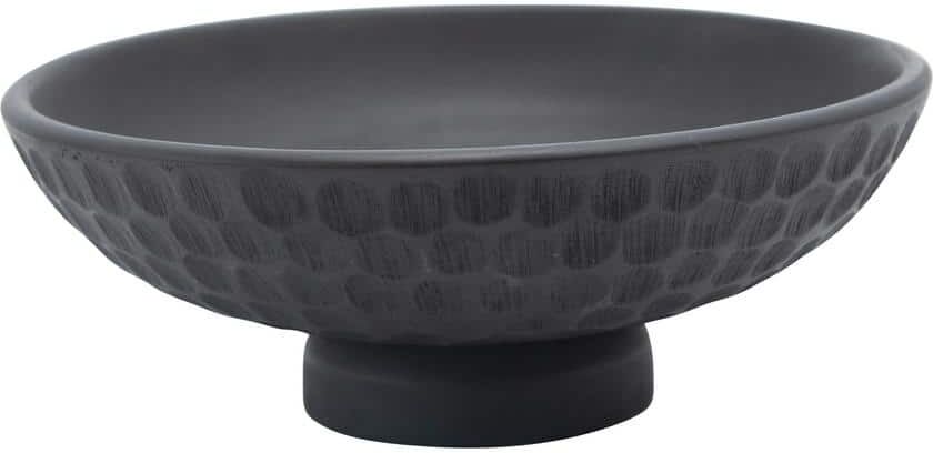 Storied Home 218 fl. oz. 12.25 in. Black Mango Wood Serving Bowls (Set of 1)