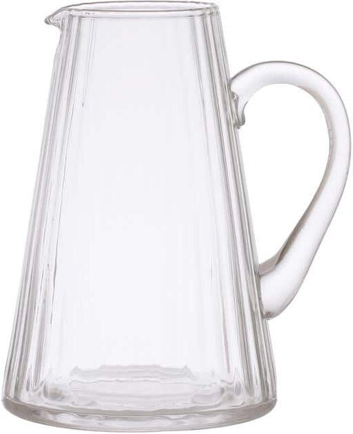 Storied Home 60 fl. oz. Clear Ribbed Glass Pitcher