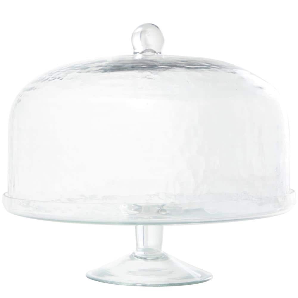 Litton Lane 1-Tier Clear Decorative Cake Stand with Glass Dome