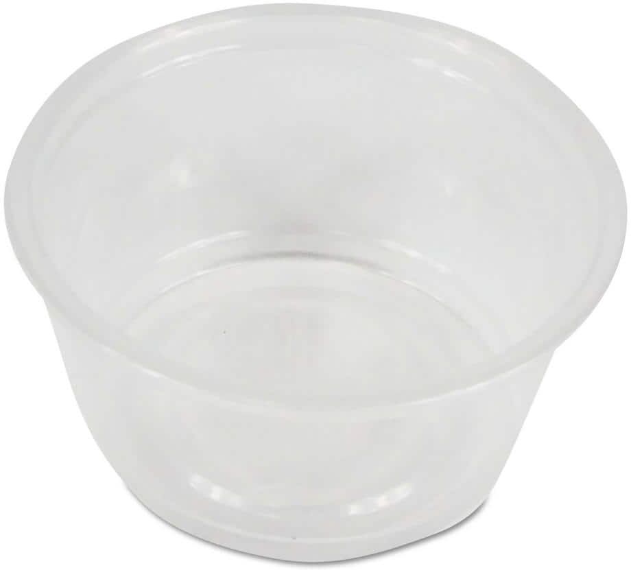 Boardwalk 2 oz. Clear Souffle/Portion Disposable Plastic Cups, Polypropylene, 20 Cups/Sleeve, 125 Sleeves/Carton