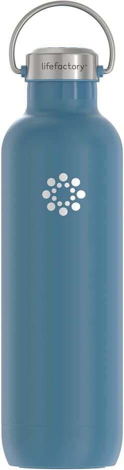 LIFEFACTORY 32 oz. Dark Denim Stainless Steel Vacuum-Insulated Sport Water Bottle