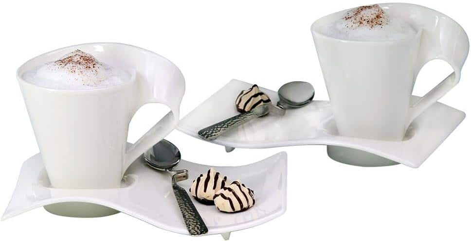 Villeroy & Boch New Wave Caffe 11.75 oz. White Coffee Set (6-Piece Set)