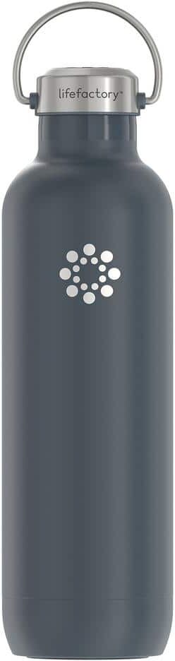 LIFEFACTORY 32 oz. Carbon Stainless Steel Vacuum-Insulated Sport Water Bottle