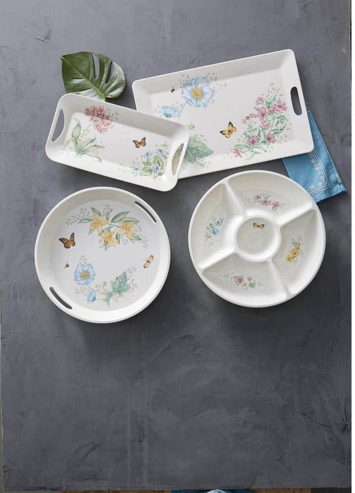 Lenox Butterfly Meadow Melamine Multi Color Large Round Tray