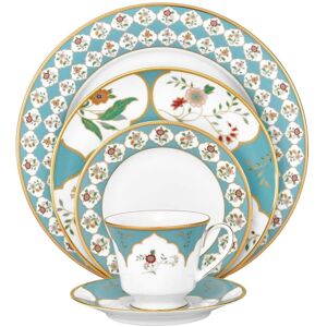 Noritake Lodi's Morning 5-Piece (White and Blue) Porcelain Place Setting, Service for 1