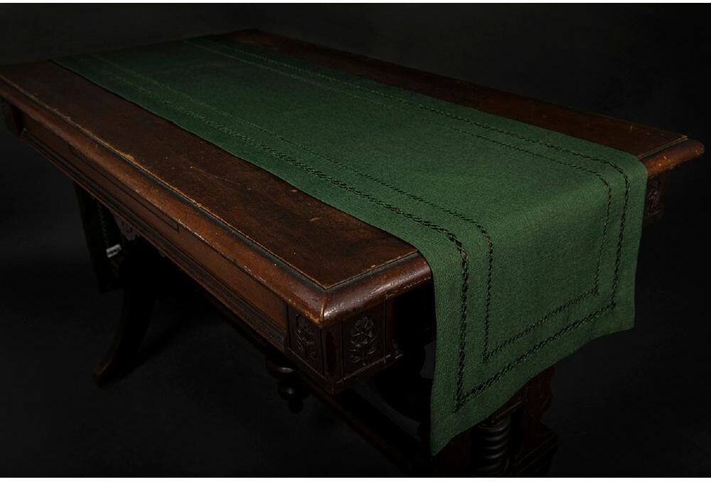 Xia Home Fashions 14 in. x 72 in. Handmade Double Hemstitch Easy Care Table Runner in Pine