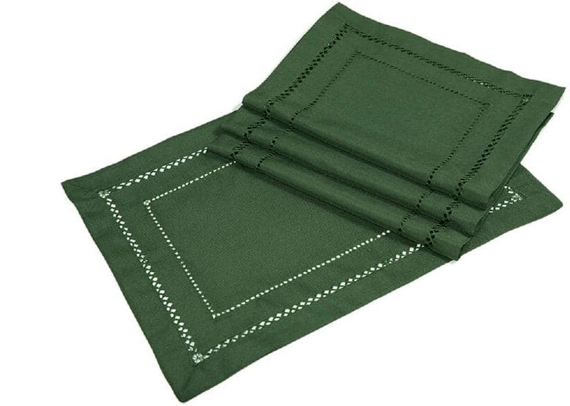 Xia Home Fashions 13 in. x 19 in. Handmade Double Hemstitch Easy Care Placemat in Pine (4-Set)