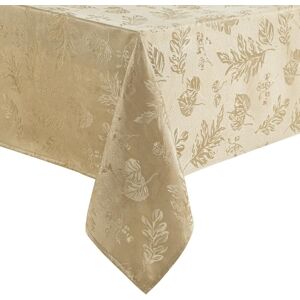 Elrene 60 in. W x 102 in. L Taupe Elegant Woven Leaves Jacquard Damask Tablecloth