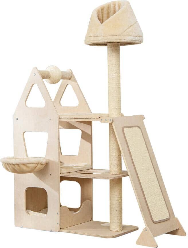 ANGELES HOME Multi-Level Cat Tree with Sisal Scratching Post, Easy Assembly and Maintenanc