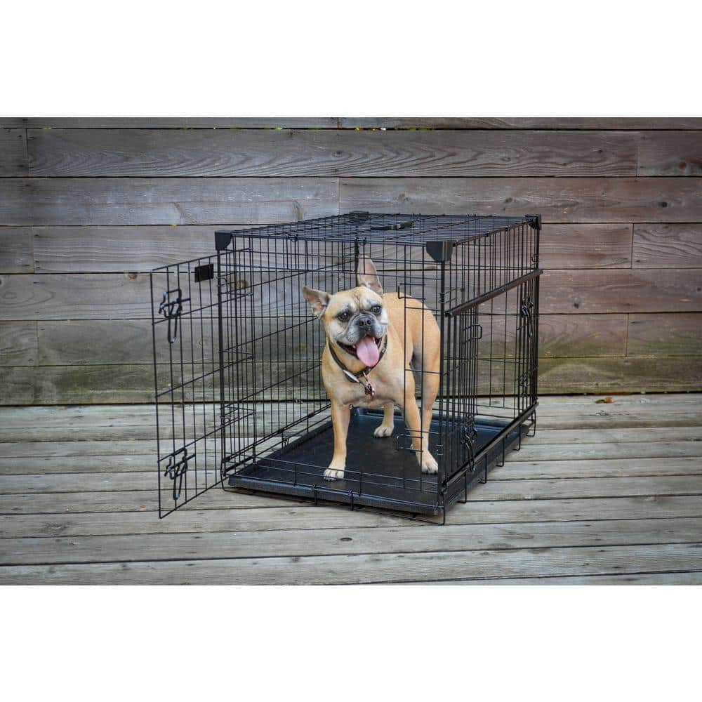 Lucky Dog 30 in. Double-Door Crate with Sliding Side Door