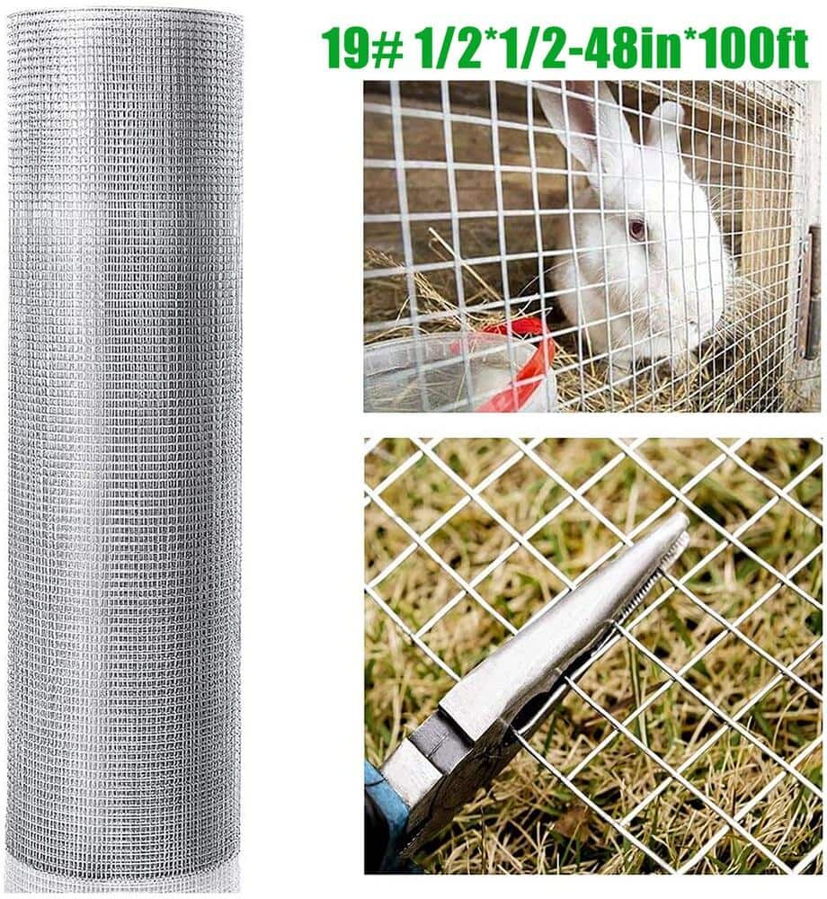 GOGEXX 1/2 in. x 4 ft. x 100 ft. Hardware Cloth 19-Gauge metal Wire Mesh Fence Chicken and Rabbit Cage Garden and Plant Support