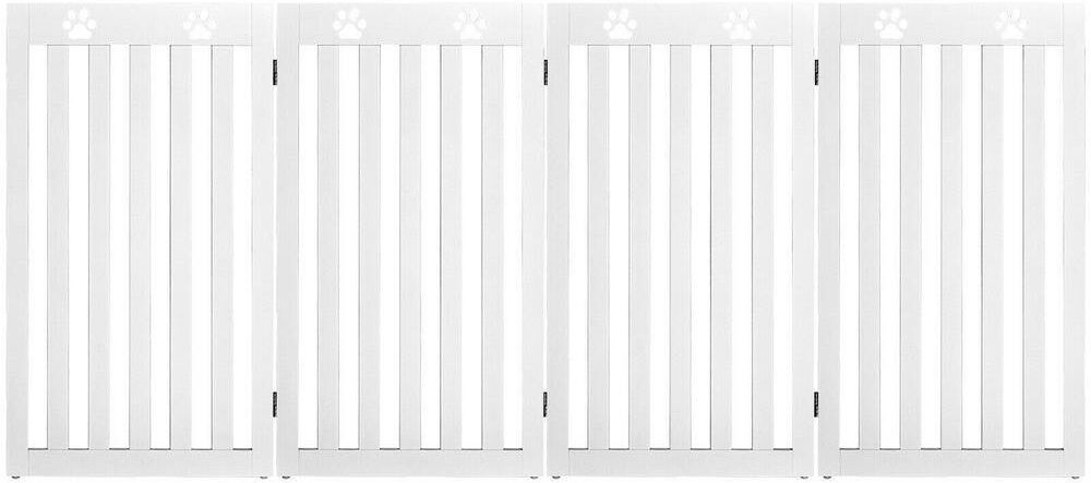 ANGELES HOME 36" Folding Wooden Freestanding Pet Gate with 360° Hinge-White