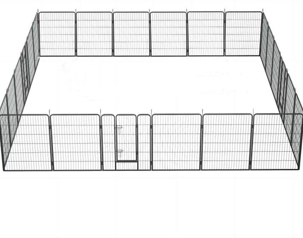 Miscool 40 in. H x 32 in. W Foldable Heavy-Duty Metal Exercise Pens Indoor Outdoor Pet Fence Playpen Kit (24-Pieces)