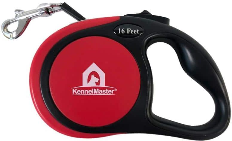 KennelMaster Large 16 ft. Red Retractable Dog Leash