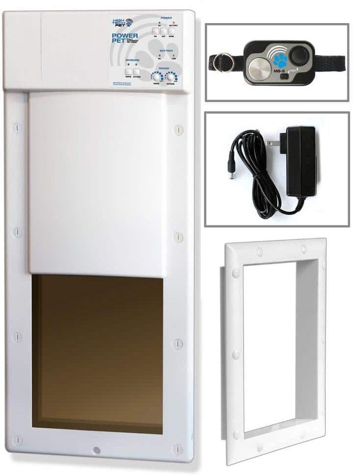 High Tech Pet 12 in. x 16 in. Power Pet Large Electronic Fully Automatic Dog and Cat Electric Pet Door for Pets Up to 100 lb.