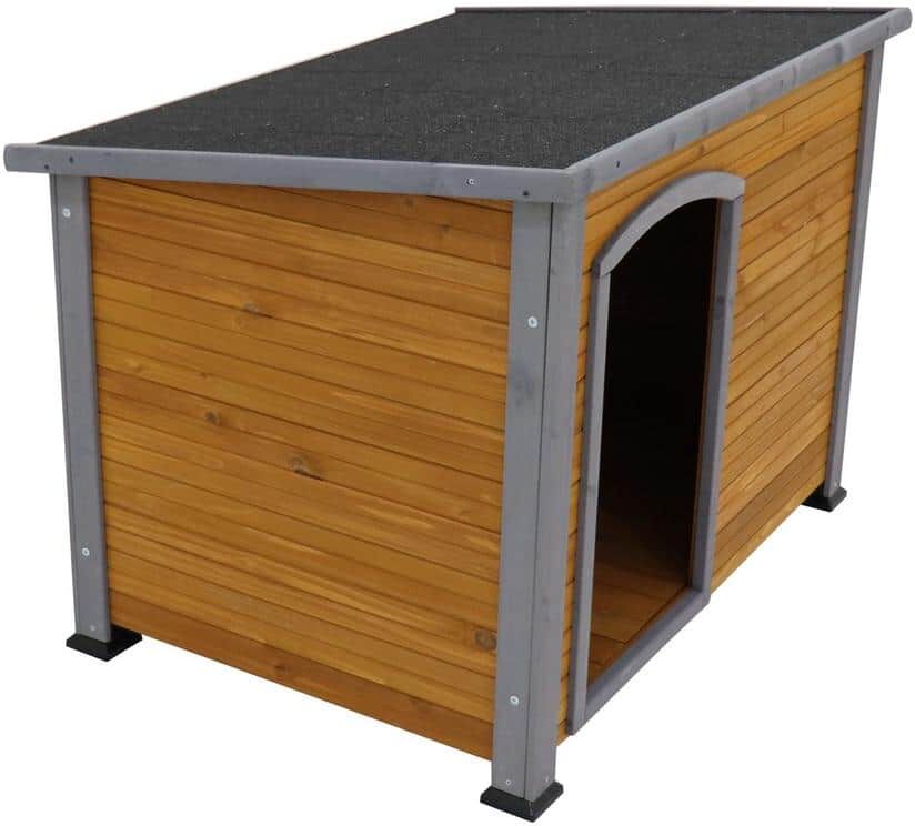 Foobrues Dog House Outdoor and Indoor Heated Wooden Dog Kennel for Winter with Raised Feet