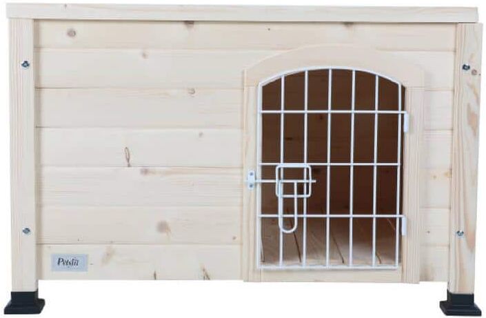 Indoor Dog House Ventilate Wood Cat Houses for Indoor Cats with Elevated Floor and Anti-Slip Bottom