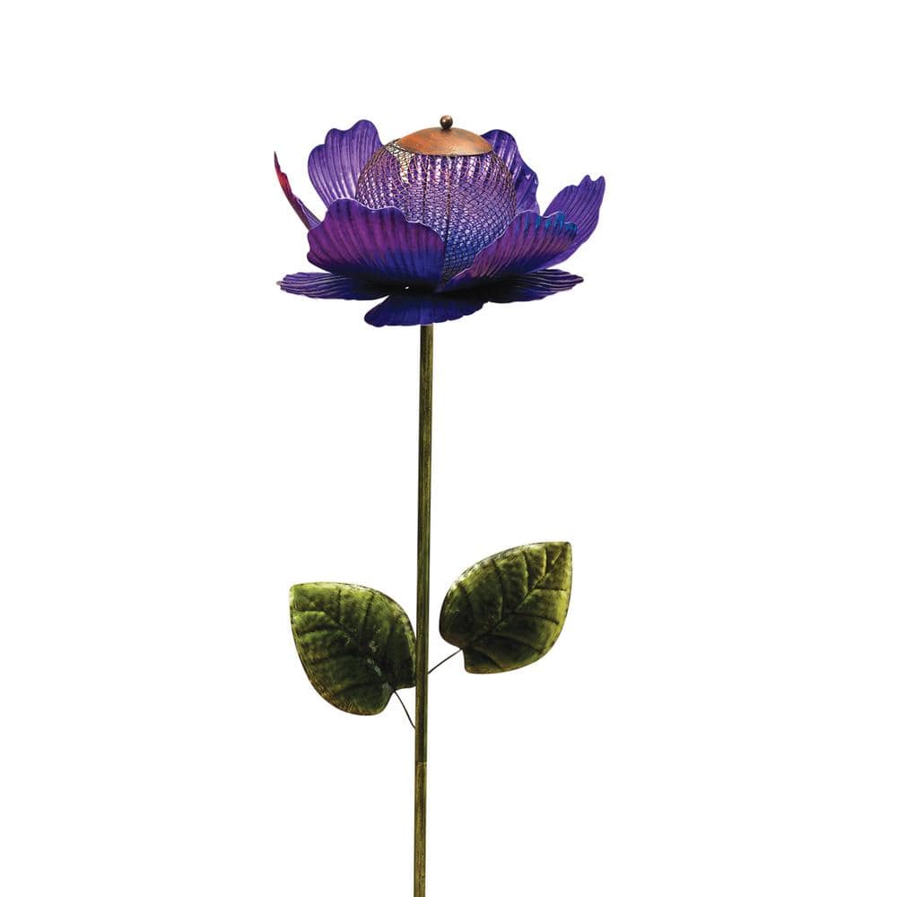 GERSON INTERNATIONAL 46 in. H Purple Metal Mesh Bird Seed Feeder Flower