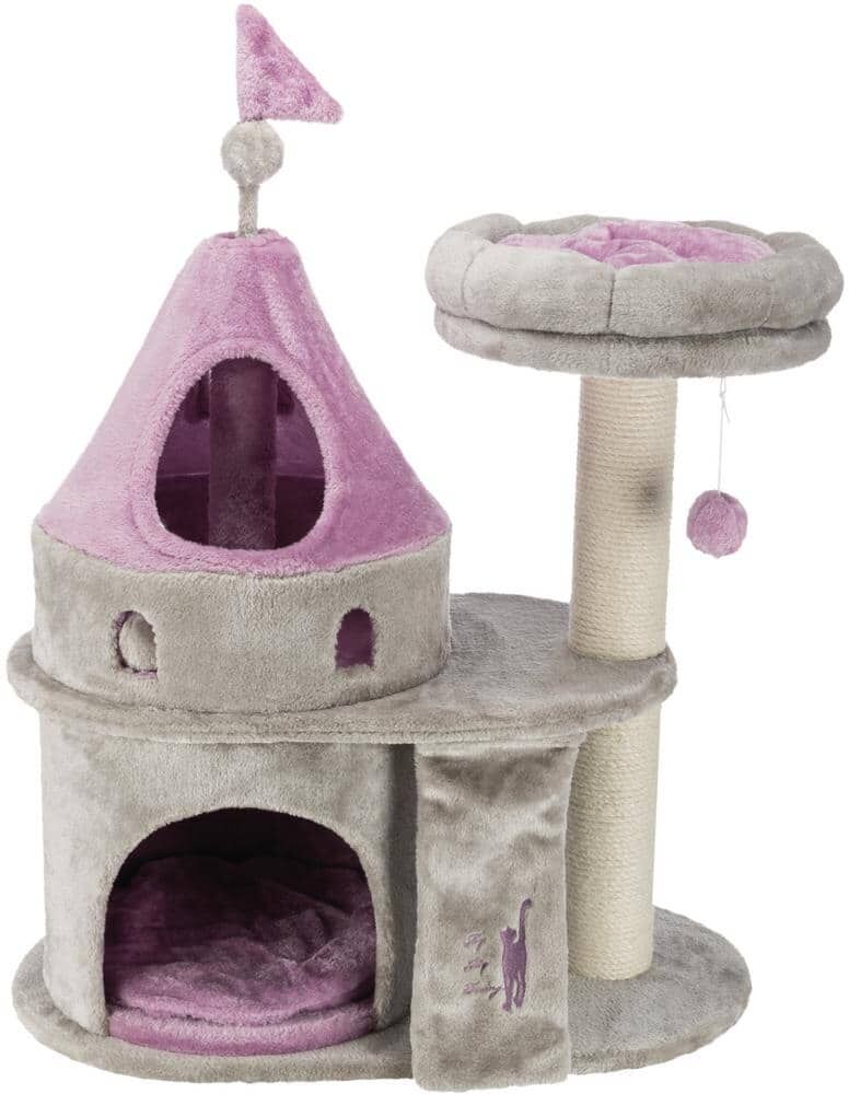 TRIXIE My Kitty Darling Castle Condo, Scratching Post, Cat Tree, Cat Furniture, Cat Toy, Removable Cushion