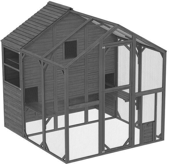 FUFU&GAGA Wooden Rabbit Hutch Bunny Cage Small Animal House, Chicken House Poultry Cage, Cat Cage Kitten Condo-Backyard Run Cage