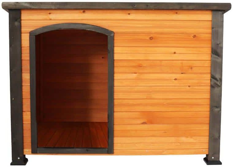 maocao hoom 45 in. Dog House Outdoor and Indoor Heated Wooden Dog Kennel