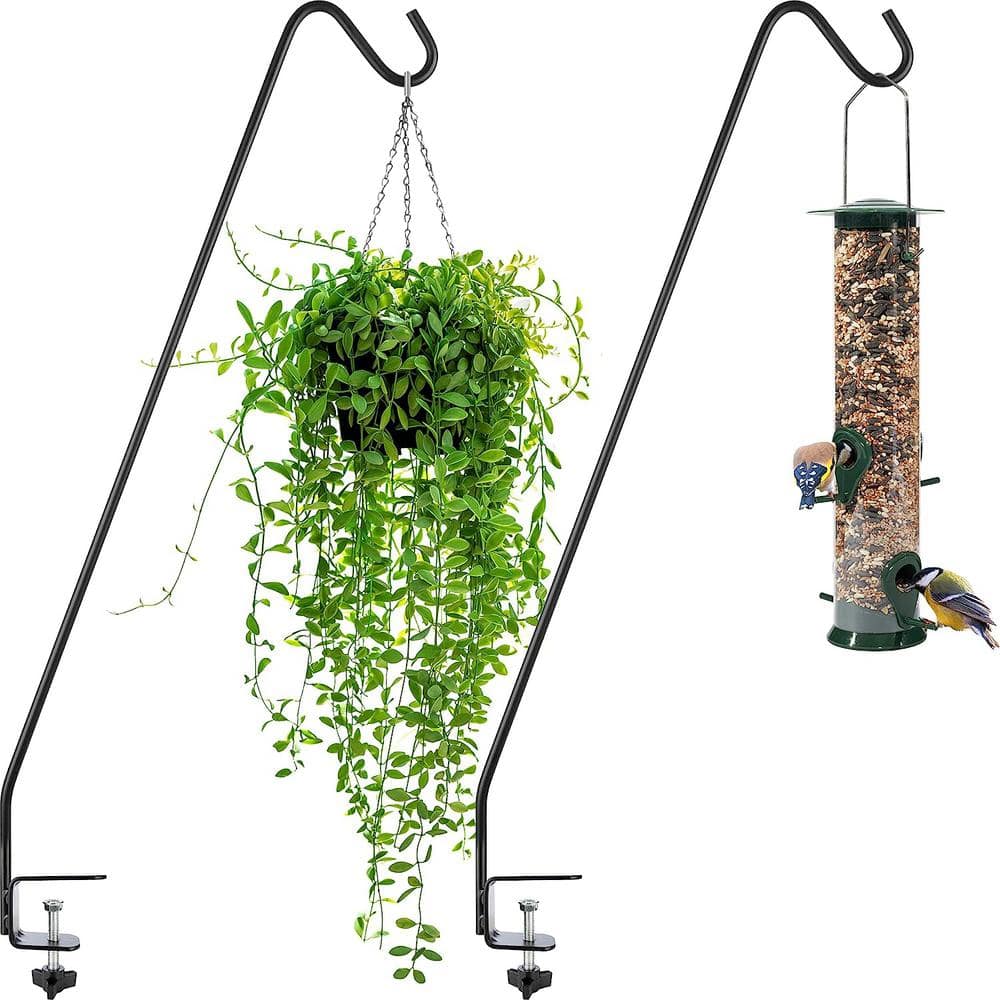 Cubilan Heavy-Duty Deck Hook 30 in. Bird Feeder Pole with 2 in. Non-Slip Clamp Deck Hook (2-Pack) Metal