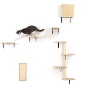 COZIWOW 5-Pieces Wall-mounted Cat Tree Shelves, Scratching Post