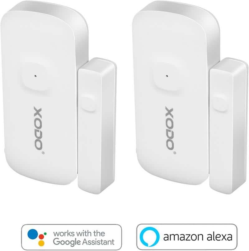 Xodo Wi-Fi Wireless Security Burglar Alarm Chime Sensors for Doors/Windows - Intruder Alert-Smart Phone Compatible (2-Pack)