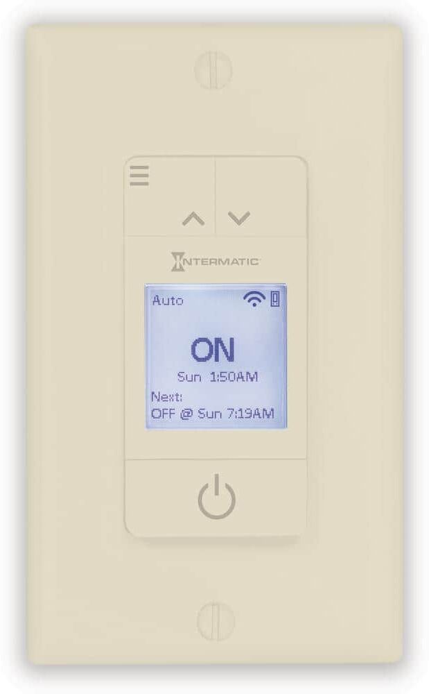 Intermatic ASCEND Smart Wi-Fi 15 Amp 7-Day LED, Switch or Timer, No Hub Required, Works with Alexa, Google Assistant, Light Almond