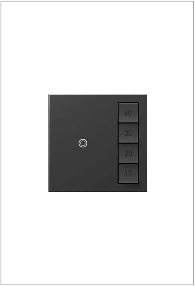 Legrand Adorne Sensa 15 Amp 60, 40, 20, 10 Minute Single-Pole/3-Way Indoor Countdown Timer Switch with Microban, Graphite