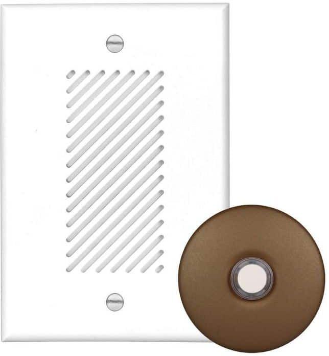 NICOR Wired Single-Gang Electronic Door Chime Kit with Architectural Bronze Stucco Button