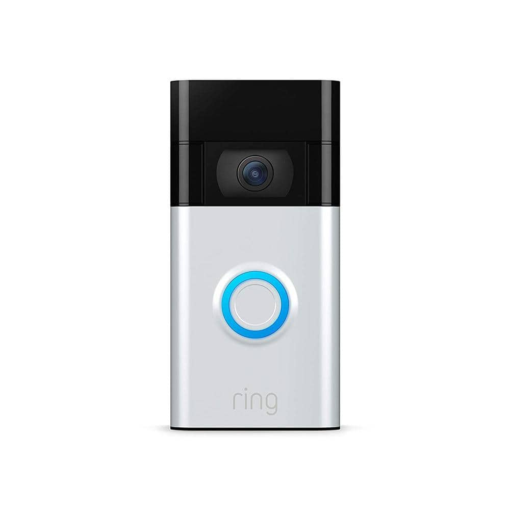 Ring Video Doorbell - Smart Wireless WiFi Doorbell Camera with Built-in Battery, 2-Way Talk, Night Vision, Satin Nickel