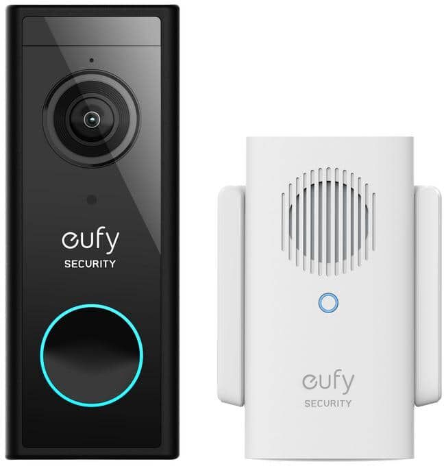 eufy Security Video Doorbell 2K Wi-Fi Wireless Smart Video Camera with Chime - Black