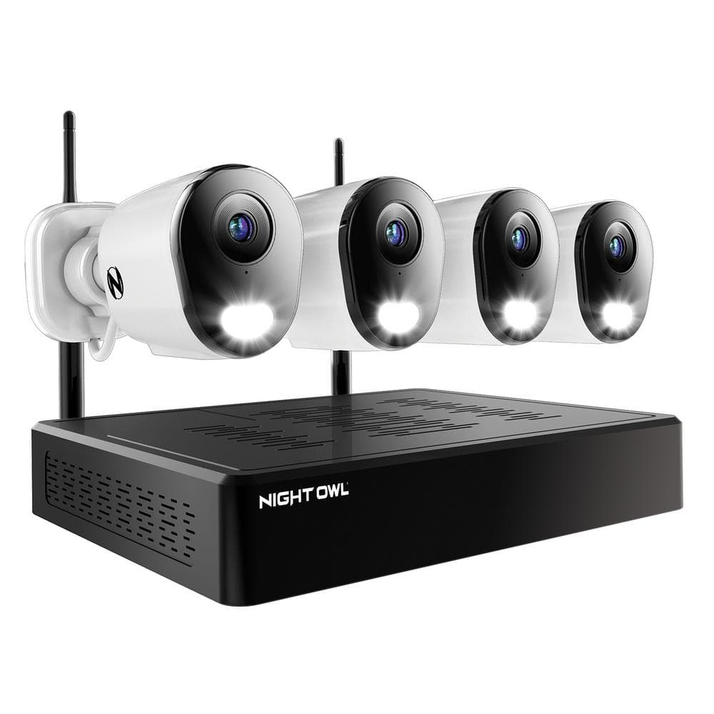 Night Owl 10-Channel 4K Wireless NVR Security System with 1TB Hard Drive and 4-2K Plug-in Wireless Spotlight Security Cameras
