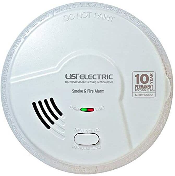 Universal Security Instruments 2-In-1 Smoke and Fire Alarm Detector Hardwired 10-Year Sealed Battery Backup Microprocessor Technology