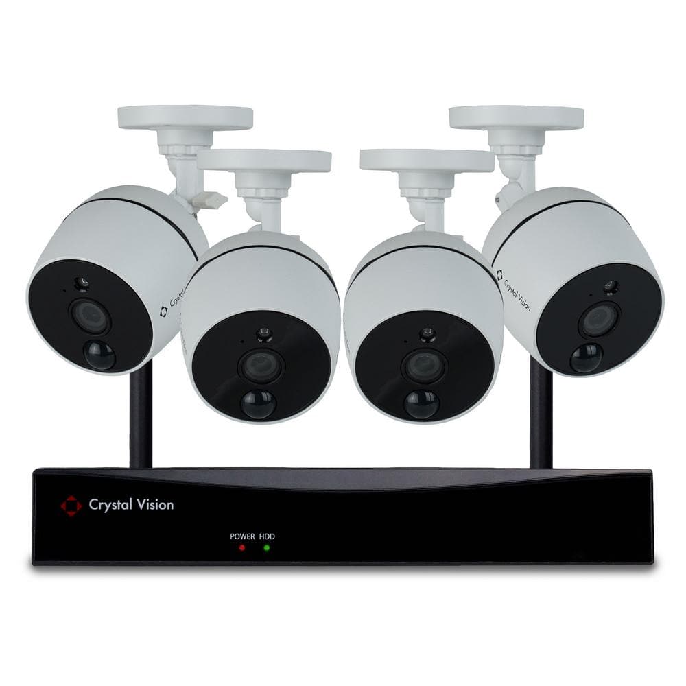 Crystal Vision 8-Channel Wireless 1080p Full HD 2MP 2TB Hard Drive Surveillance System with 4 Audio Cameras