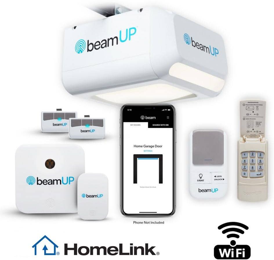 BeamUP Centurion - BU800 - Smart Garage Door Opener - Ultra-Quiet Belt Drive - WiFi and Alexa Enabled - No Subscription Fees