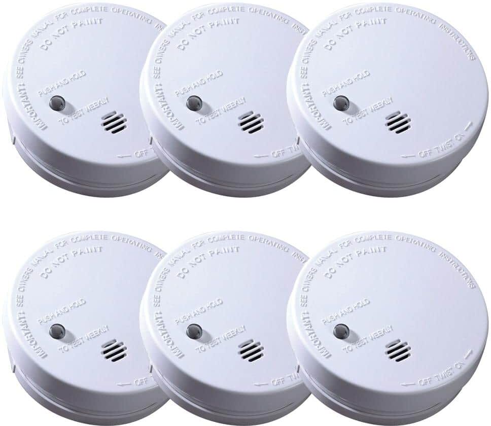 Kidde Code One Smoke Detector, Battery Powered with Ionization Sensor, Smoke Alarm, 6-Pack