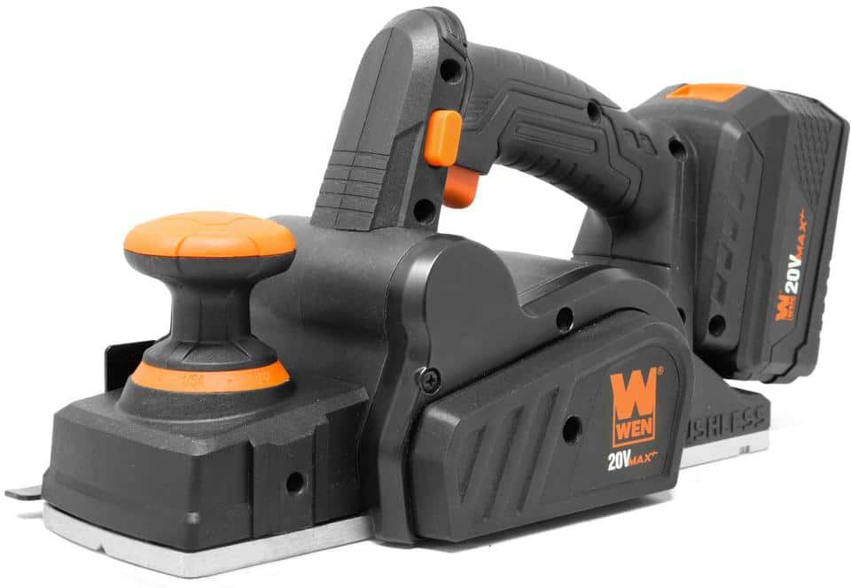 WEN 20-Volt Max Brushless Cordless 3-1/4 in. Hand Planer with 4.0 Ah Lithium-Ion Battery and Charger