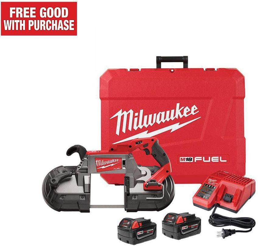 Milwaukee M18 FUEL 18V Lithium-Ion Brushless Cordless Deep Cut Band Saw with Two 5.0Ah Batteries, Charger, Hard Case