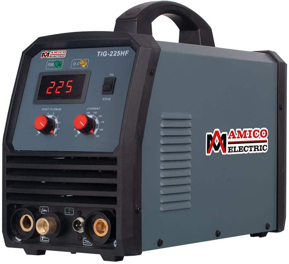 AMICO POWER 225-Amp Pro. HF-TIG Arc Stick DC Inverter Welder, 100% Start, 80% Duty Cycle, 100-Volt to 250-Volt Wide Voltage Welding