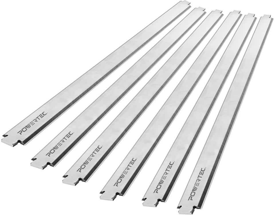 POWERTEC 13 In. High Speed Steel Planer Blades Replacement for RIDGID AC8630/TP1300/TP1301/TP1302 (6-Pack)