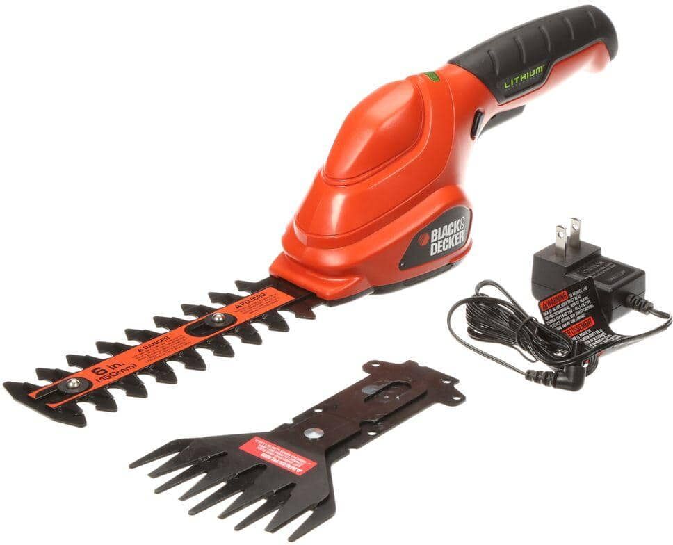 Black & Decker 3.6V Cordless Battery Powered 2-in-1 Compact Garden Shears & Trimmer Combo Kit with (1) 1.5 Ah Battery & Charger