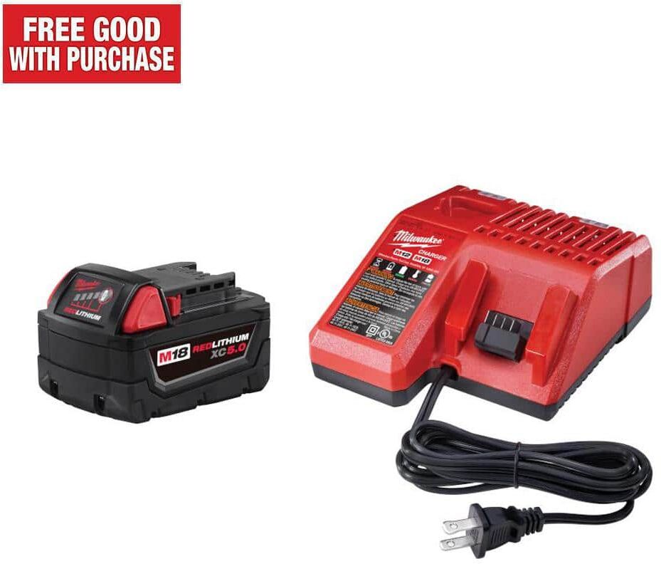 Milwaukee M18 18-Volt Lithium-Ion XC Starter Kit with One 5.0Ah Battery and Charger